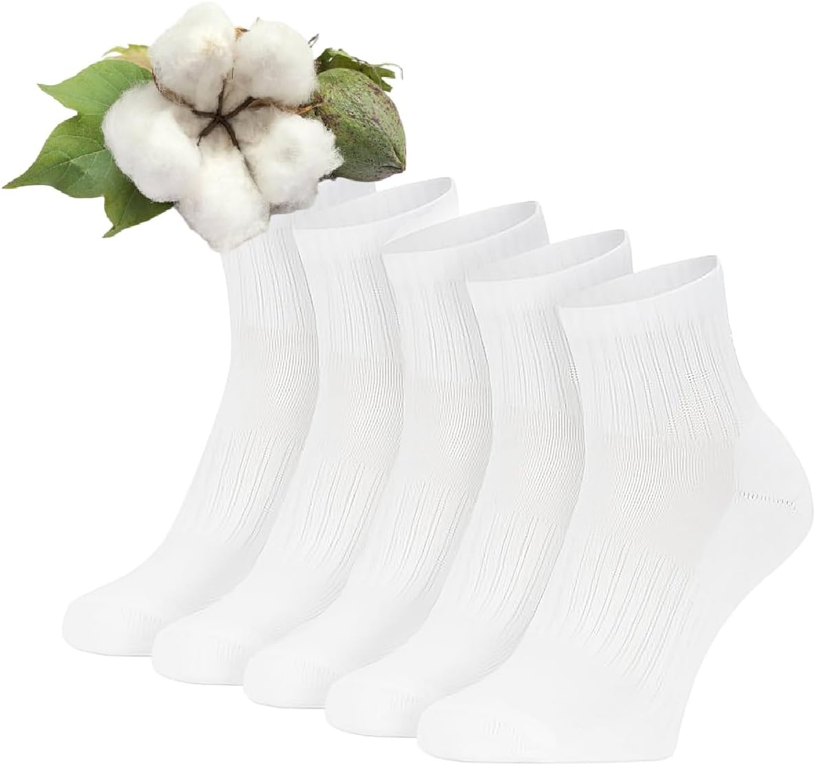 SoftRain Organic Cotton Soft Breathable Socks（5 pack）